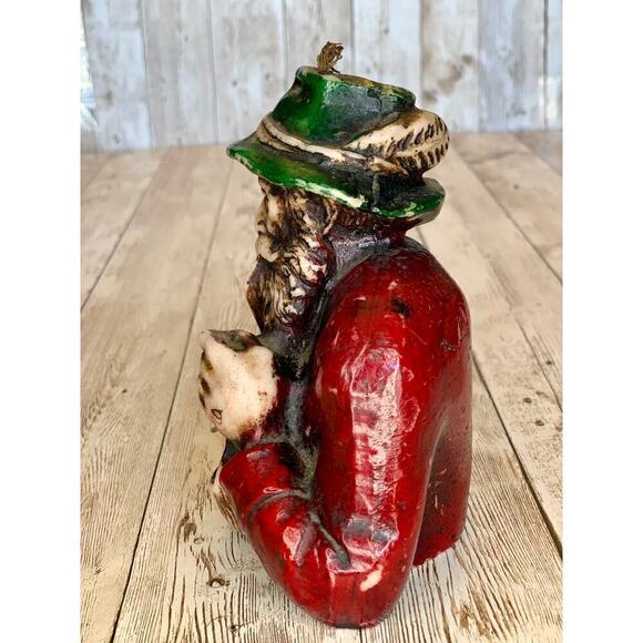 Vintage Wax Figurine Candle~Unlit~Bearded Wharf Fisherman/Sailor Smoking a Pipe - Picture 4 of 9